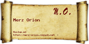Merz Orion névjegykártya